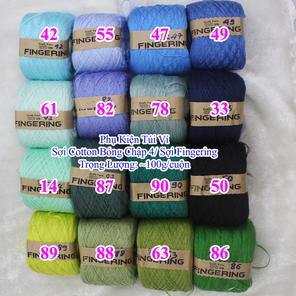 Cotton bóng chập 4/ sợi fingering (1- 95)