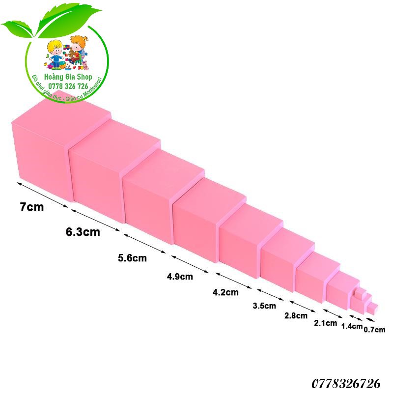 Tháp hồng loại nhỏ Montessori (Mini Pink tower)