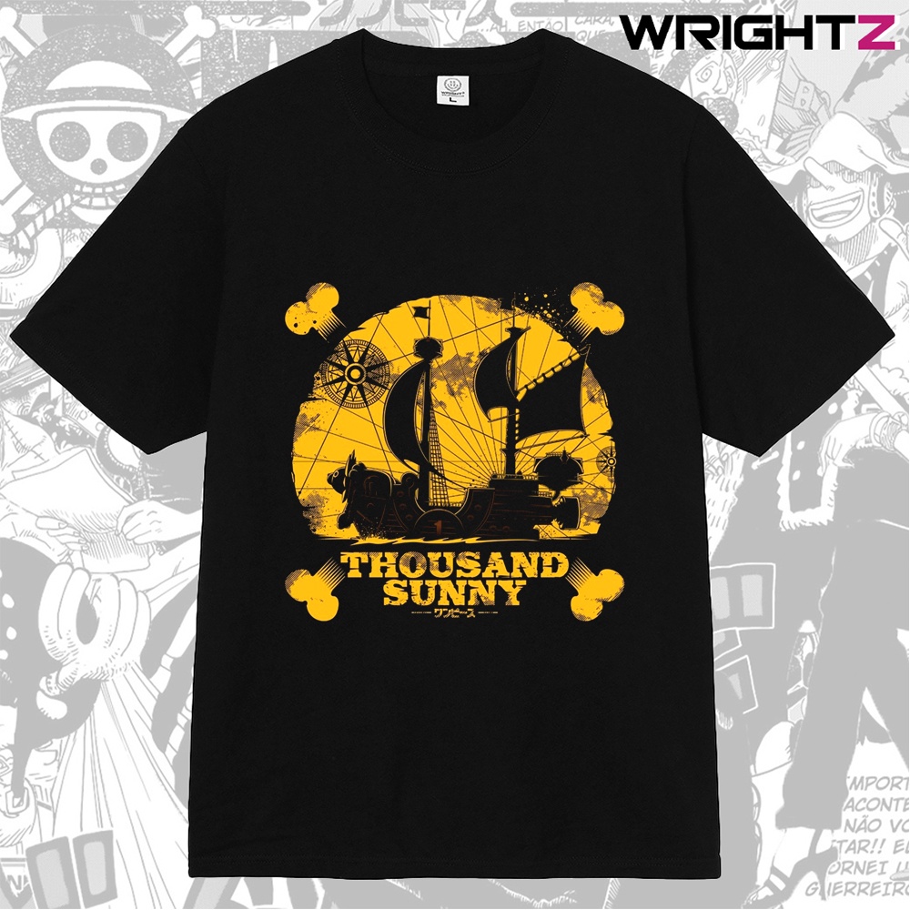 Áo Thun Anime Manga One Piece Thousand Sunny Đảo Hải Tặc thời trang đường phố Nhật Bản form rộng tay lỡ unisex nam nữ
