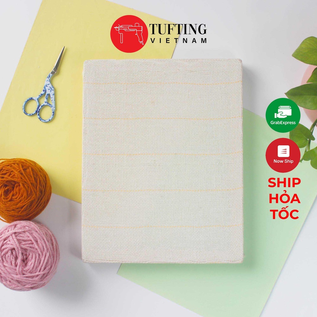 Khung thêu căng sẵn vải thêu nổi thêu xù punch needle thích hợp dùng kim cỡ 5mm và loại len cỡ lớn