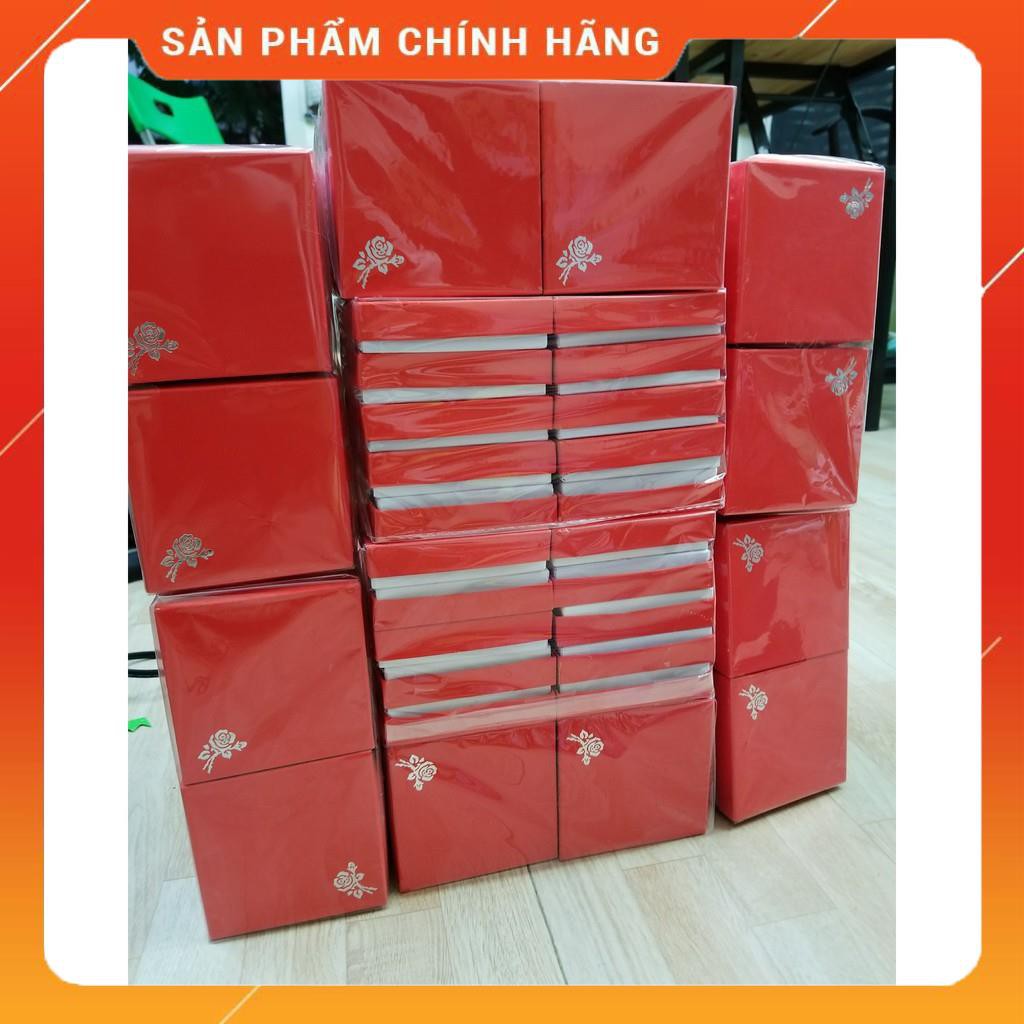 *giá tốt* (Giá sỉ) Hộp Vuông Đỏ Siêu Cứng Siêu Thơm đựng vòng trang sức in hình hoa hồng 9x9x2 cm - ĐQMP