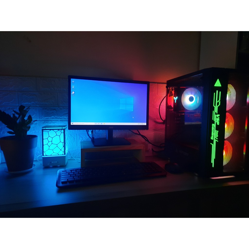 Trọn bộ máy tính bàn chơi game pupg mobile, cs go, gta v, fifa 4,LOL , thùng máy full led kèm bộ điều khiển fan led | BigBuy360 - bigbuy360.vn