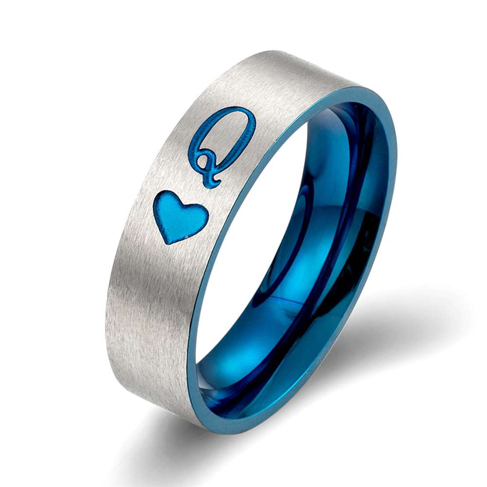 Nhẫn Thép Titan Khắc Chữ KING/QUEEN qf073