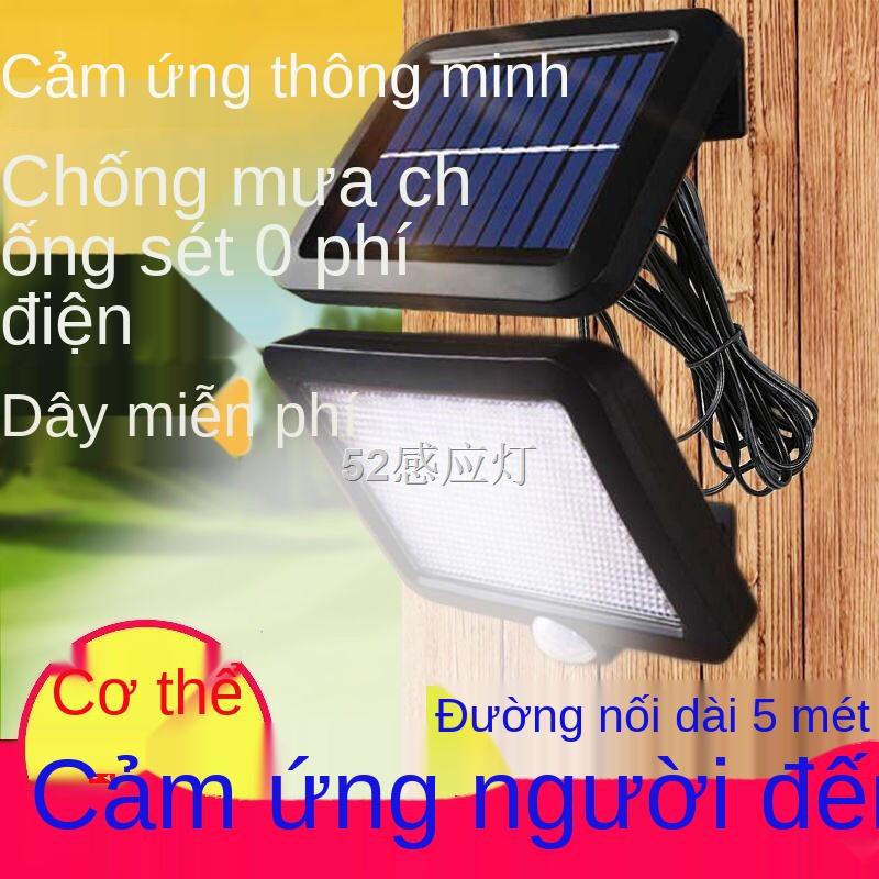 HCảm biến cơ thể người bằng năng lượng mặt trời Chia sân trong nhà biệt thự ánh sáng đường phố đèn dẫn hạt đèn ngủ nông