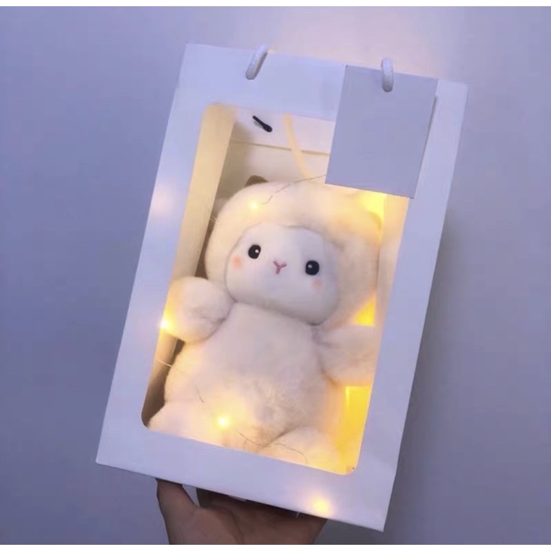 Gấu bông cừu trắng vui vẻ siêu dễ thương