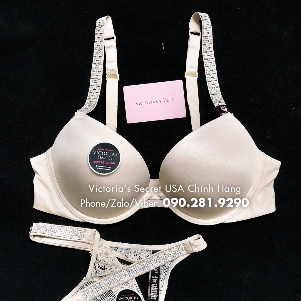 (Hàng Mỹ) 32B, 34B, 36B - Áo đính đá lấp lánh dòng Very Sexy Shine Strap, nâng ngực, Shine Champage, Victoria's Secret | BigBuy360 - bigbuy360.vn