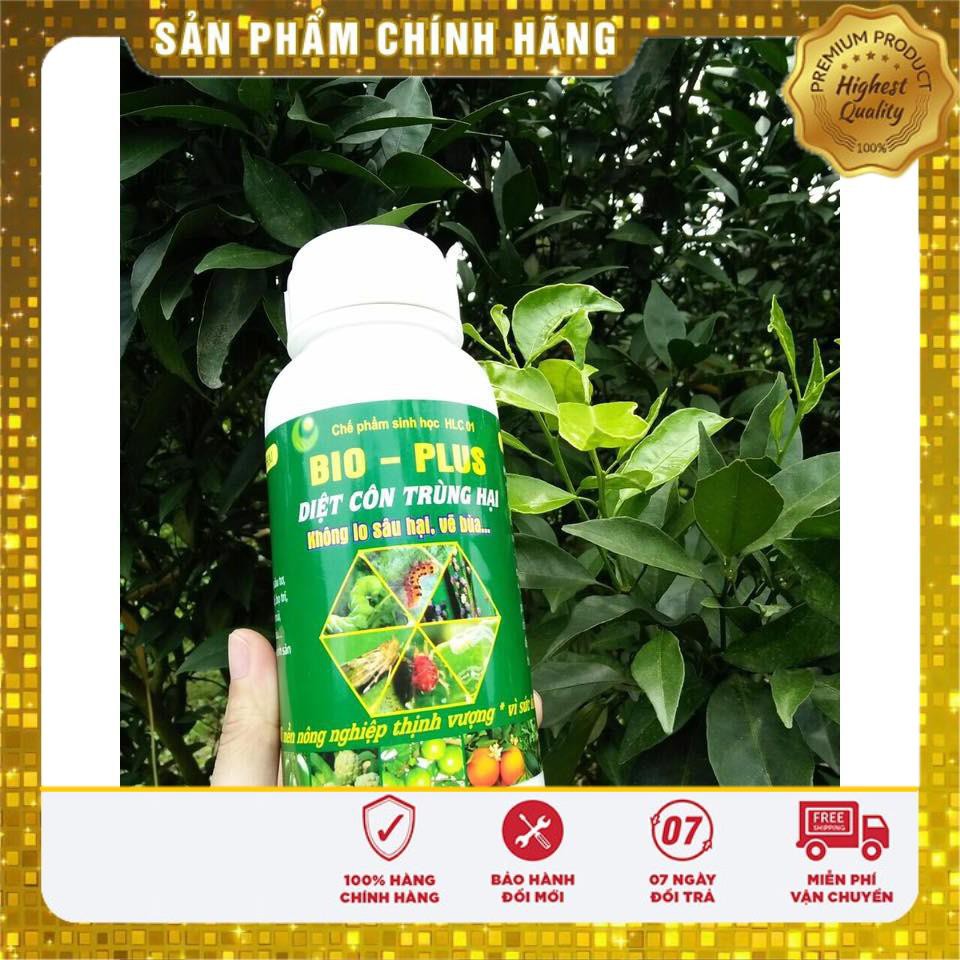 CHẾ PHẨM TRỪ SÂU SINH HỌC BIO PLUS HLC CHUYÊN DIỆT CÁC LOẠI SÂU VẼ BÙA, NHỆN ĐỎ, TRĨ, RẦY, RỆP,... CHO CÂY TRỒNG - 500ML