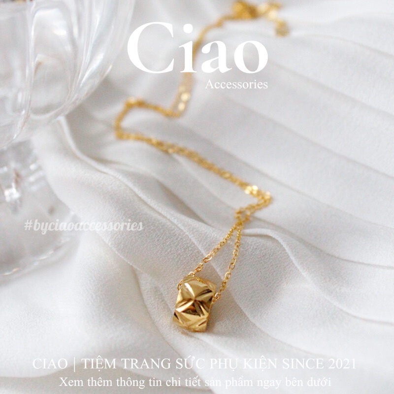 [HOẢ TỐC 1H] Dây chuyền/ Vòng cổ titan không gỉ thiết kế charm hoạ tiết tinh tế Oriana Ciao