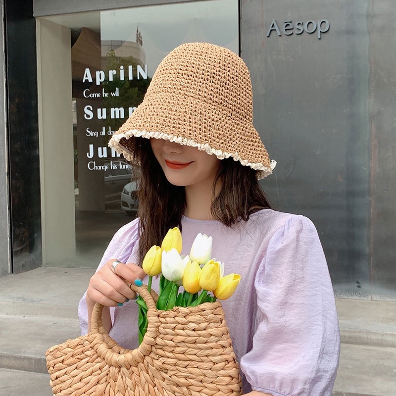 Mũ cói Hàn quốc xinh xắnn - mu01
