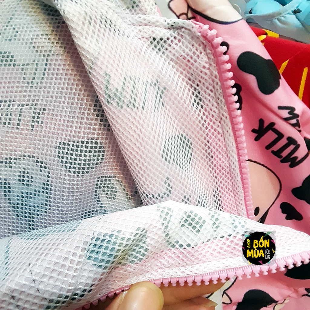 Áo Khoác Gió Bò Sữa Bé Gái 10-45kg 🍇🍇 Áo Khoác Dù Bé Trai Size Đại - Shop Bốn Mùa