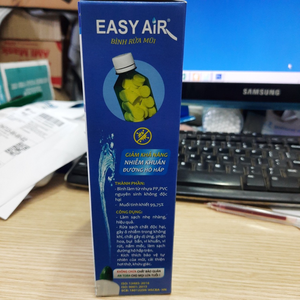 Bình Rửa Mũi Easy Air Dành Riêng Cho Trẻ Em AN PHÚ ( 1 bình rửa mũi và 1 hộp 30 viên muối )