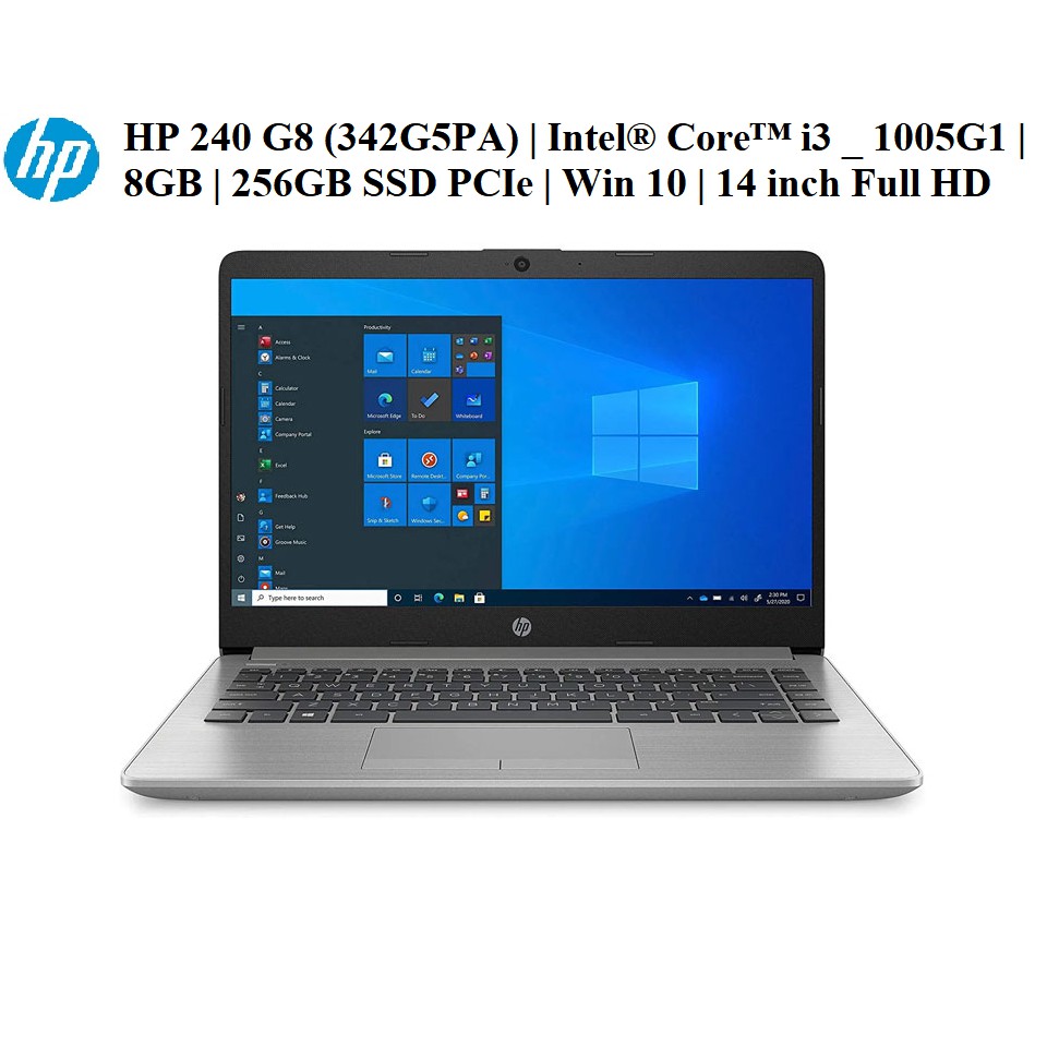 LapTop HP 240 G8 342G5PA |Intel Core i3 1005G1|8GB Upgrade|256GB SSD PCIe|Win 10|14''Full HD