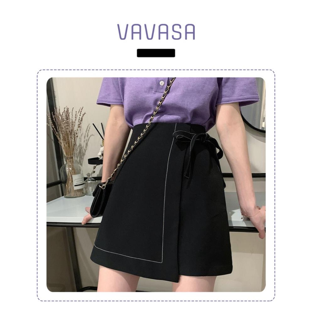 Chân váy chữ a ngắn lưng cao bigsize trơn công sở đính nơ chỉ viền trắng  CV05 | BigBuy360 - bigbuy360.vn