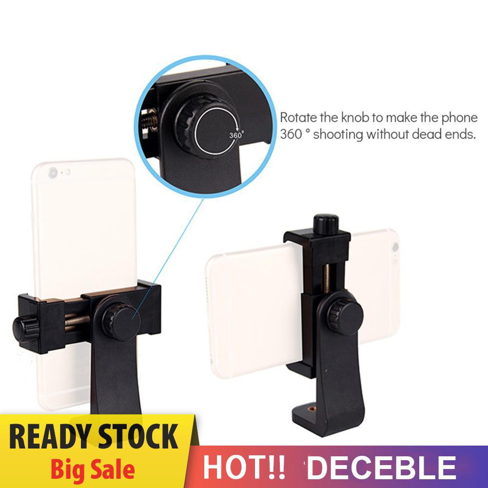 Deceble Tripod Mount Phone Clip Vertical Bracket 360 Degree Rotating Tripod Adapter