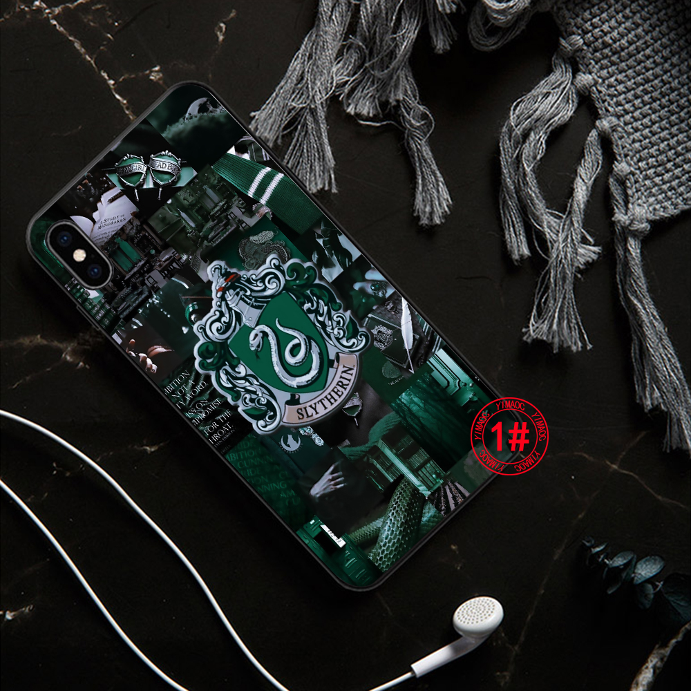 Ốp điện thoại mềm hình Slytherin Harry Potter cho iPhone 5 5S SE 2020 6 6S 7 8 Plus X 57VTY