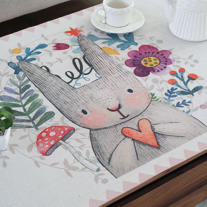 Khăn Trải Bàn Hình Chữ Nhật Bằng Vải Cotton Và Lanh Chống Nước Có Hộp Đựng