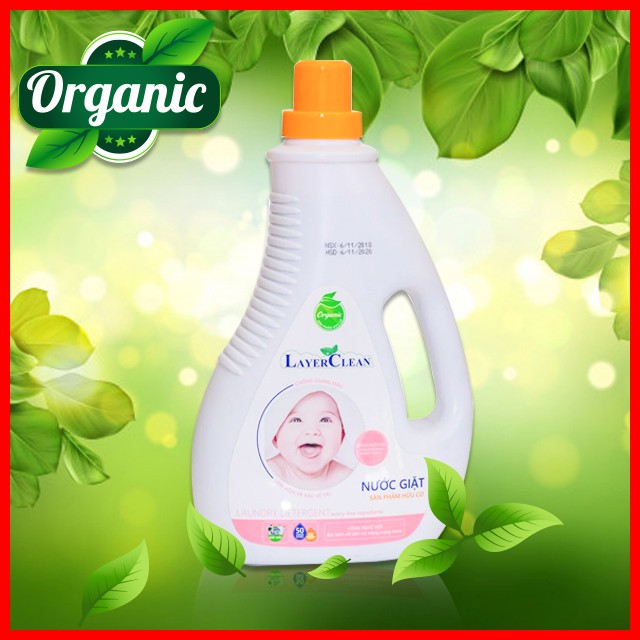 {CHÍNH HÃNG} Nước Giặt Hữu Cơ Organic Layer Clean Hương Poppy Coach Can 2L Thân Thiện Với Môi Trường An Toàn Cho Da Bé