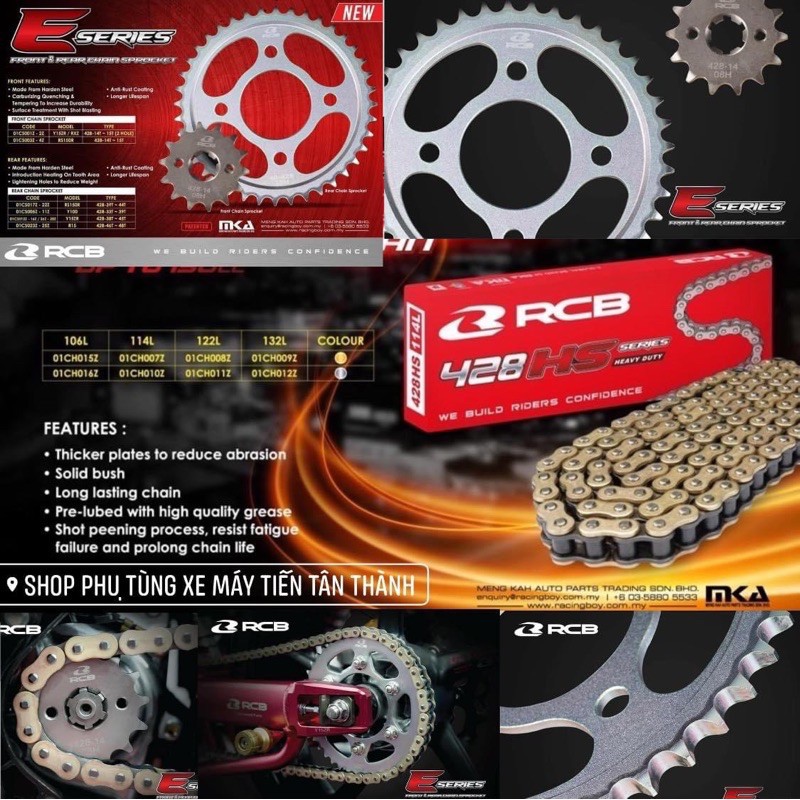 [TẶNG NGAY XỊT SÊN BÔI TRƠN] COMBO SÊN NHÔNG DĨA RCB EXITER135 ( 4S &amp; 5S) - SIRIUS