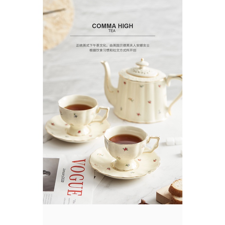 Bộ Tách Trà Bằng Gốm Sứ Phong Cách retro Châu Âu