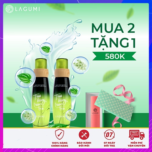 Lagumi - Combo 02 Dung dịch vệ sinh lagumi tặng 1 son không chì lagumi