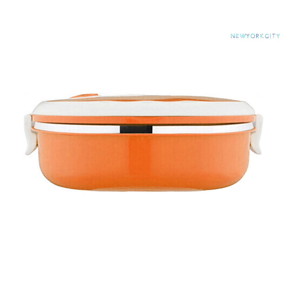 Hộp Đựng Cơm Trưa Cách Nhiệt 1/2 Tầng Hình Chữ Nhật Bằng Thép Không Gỉ NYC