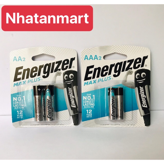 Pin Energizer Max Plus tiểu AA, đũa AAA  vỉ 2 viên