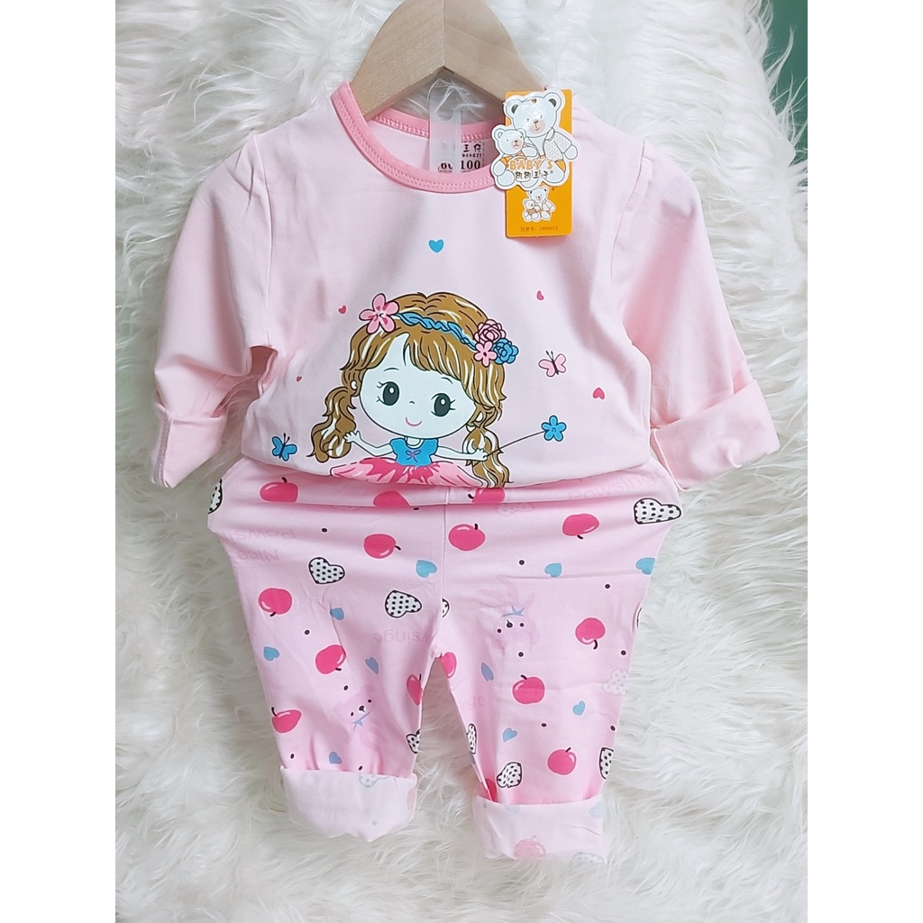 [15-24kg]Đồ bộ cotton xuất hàn dài tay cho bé gái - Đồ bộ thu đông cho bé - Bảng màu size nhỡ 2