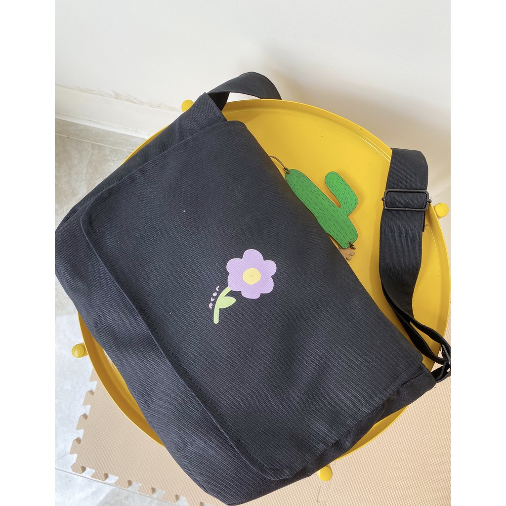 Túi đeo chéo vải bố canvas Unisex