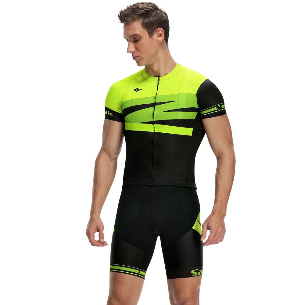Santic Nam Bộ Đồ Đạp Xe Đạp Xe Jersey Yếm Quần Short MTB Xe Đạp Quần Áo Xe Đạp Jersey Bộ Nam K20MT146