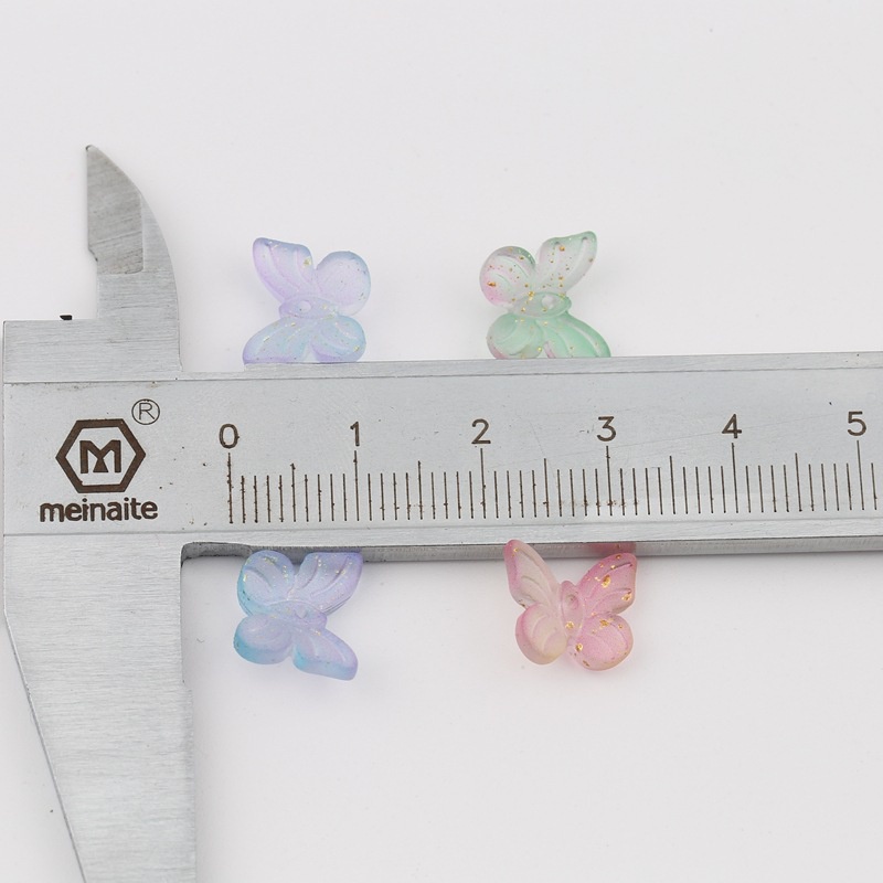 Set 20 Hạt Thủy Tinh Mini Hình Bướm Có Lỗ Làm Bông Tai Diy