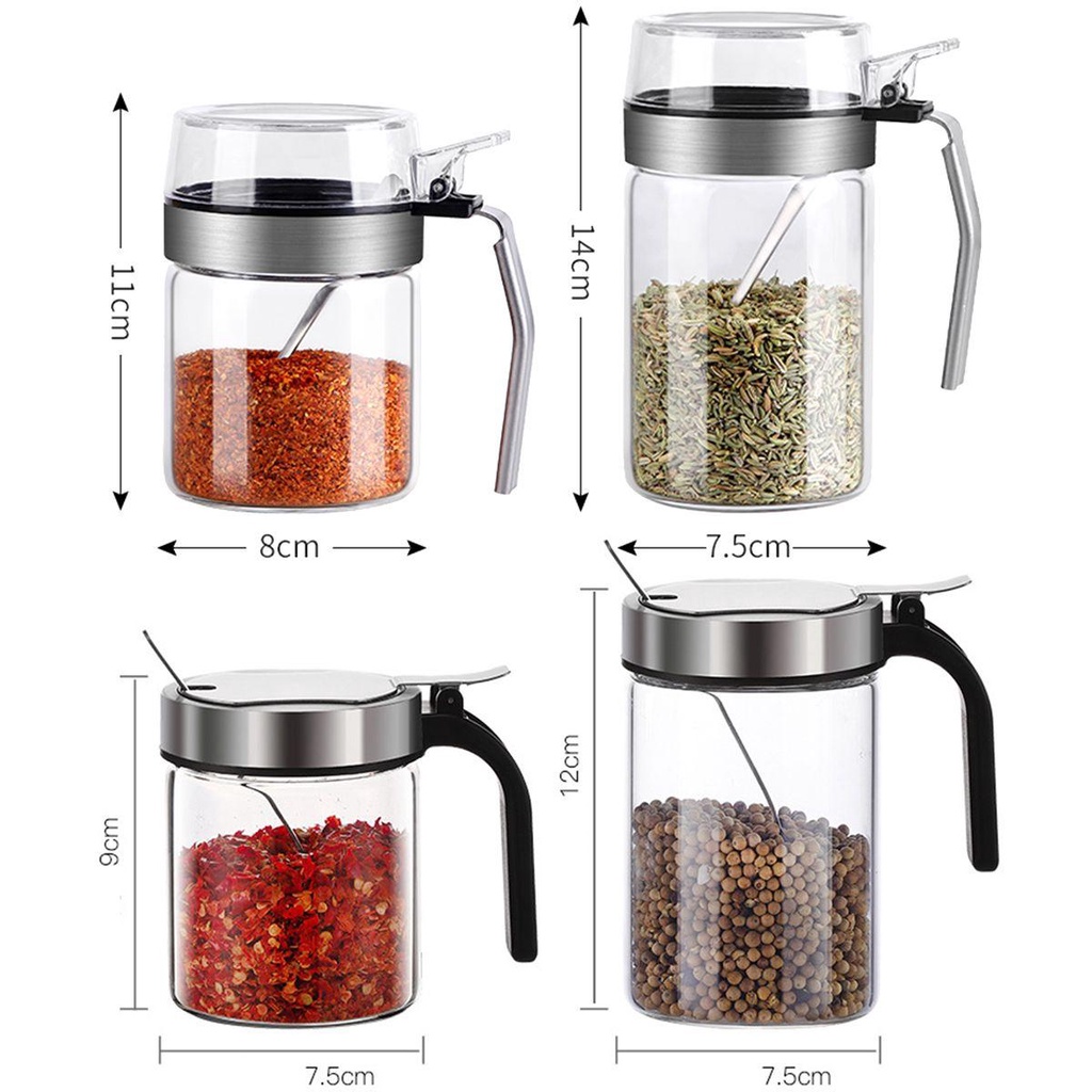 Hũ Đựng Gia Vị Bằng Nhựa Và Inox Chống Ẩm Tiện Dụng Cho Nhà Bếp