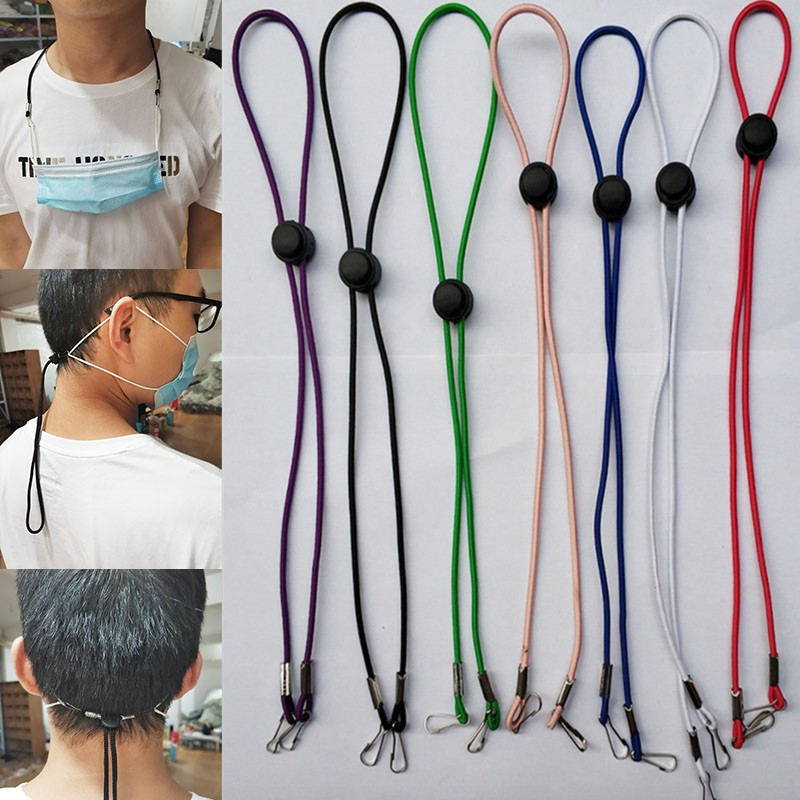 Colourful Adjustable Extension Strap Lanyard for Adult Kids Mask Ear Holder String Anti-Lost Neckband Clip Necklace