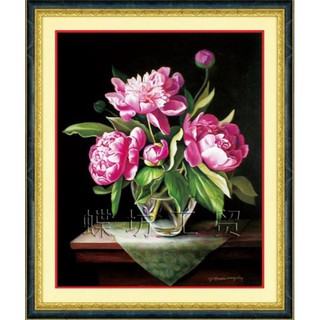 Tranh Thêu Chữ Thập 3D Bình Hoa Hồng Tím A697 (KHÁCH TỰ THÊU) KT:51X61CM