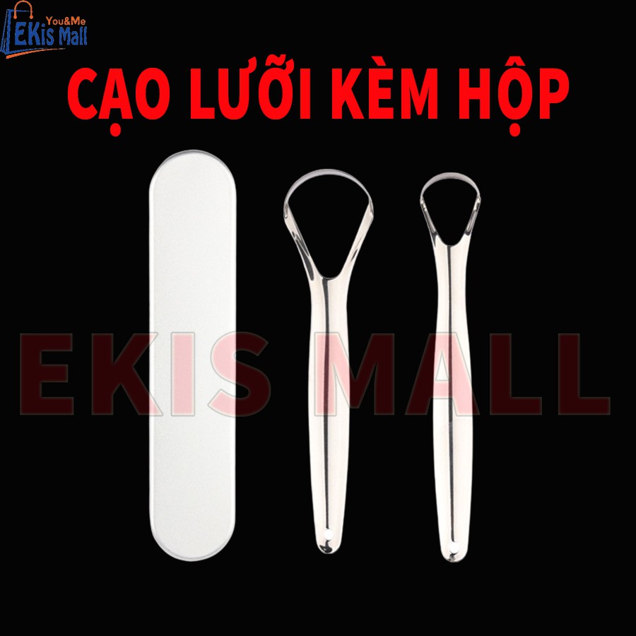 Dụng cụ cạo lưỡi vệ sinh răng miệng KÈM HỘP