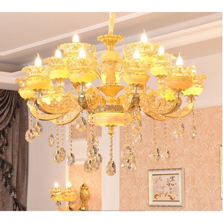 Đèn chùm YAMA phong cách Châu Âu trang trí nội thất hiện đại, sang trọng loại 15 tay - kèm bóng LED chuyên dụng.
