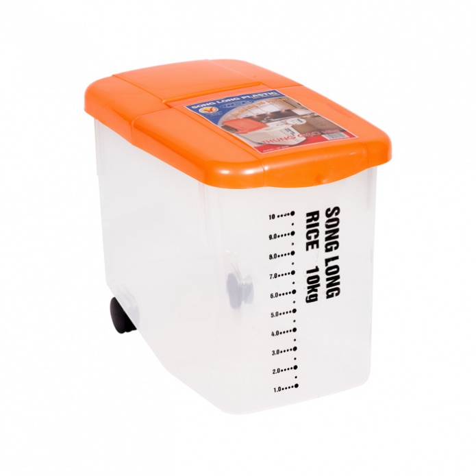 Thùng đựng gạo có nắp Song Long Plastic 10kg, 15kg nhựa cao cấp có bánh xe