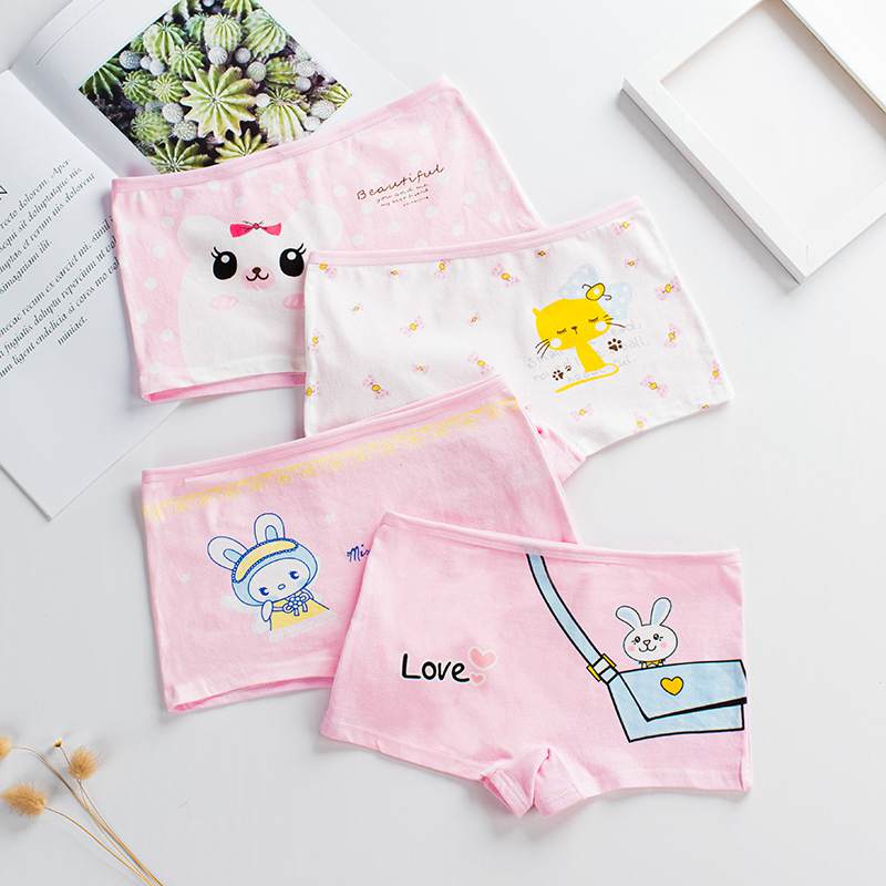 Bộ 4 quần lót vải cotton họa tiết hoạt hình dễ thương cho bé