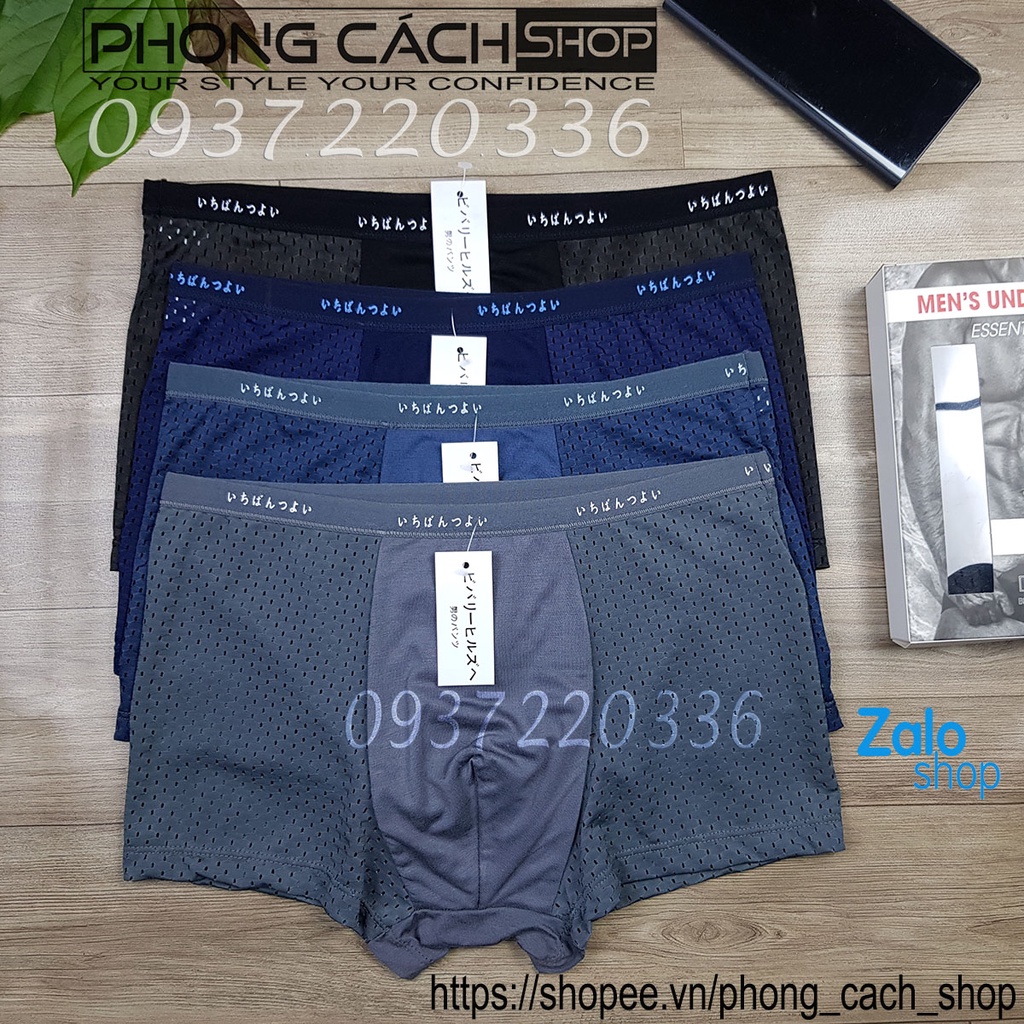 COMBO 2 Quần boxer nam thun lạnh thông hơi - Hàng VNXK Nhật, chất lượng cao 2xBXTH