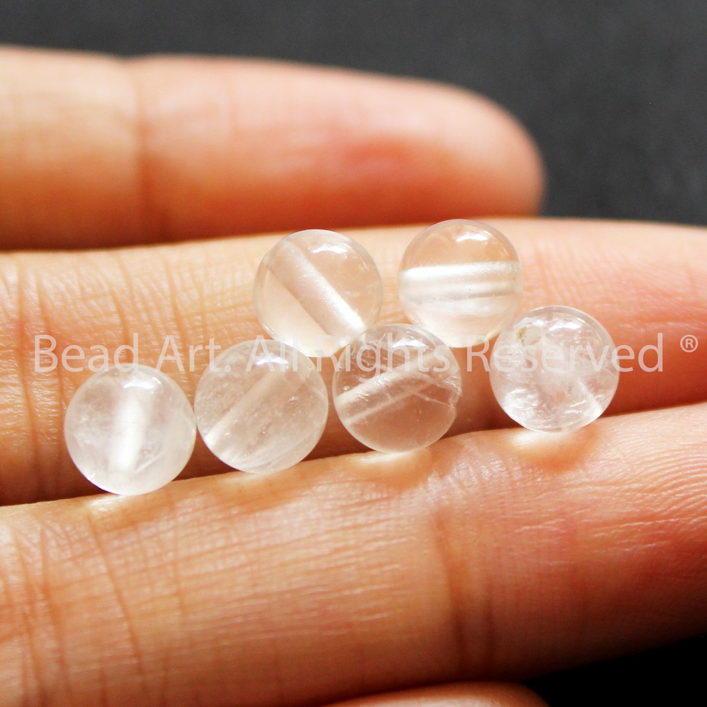 T.A Trắng  Tự Nhiên ~6MM  Phối Vòng Tay, Chuỗi Hạt, Trang Sức S42
