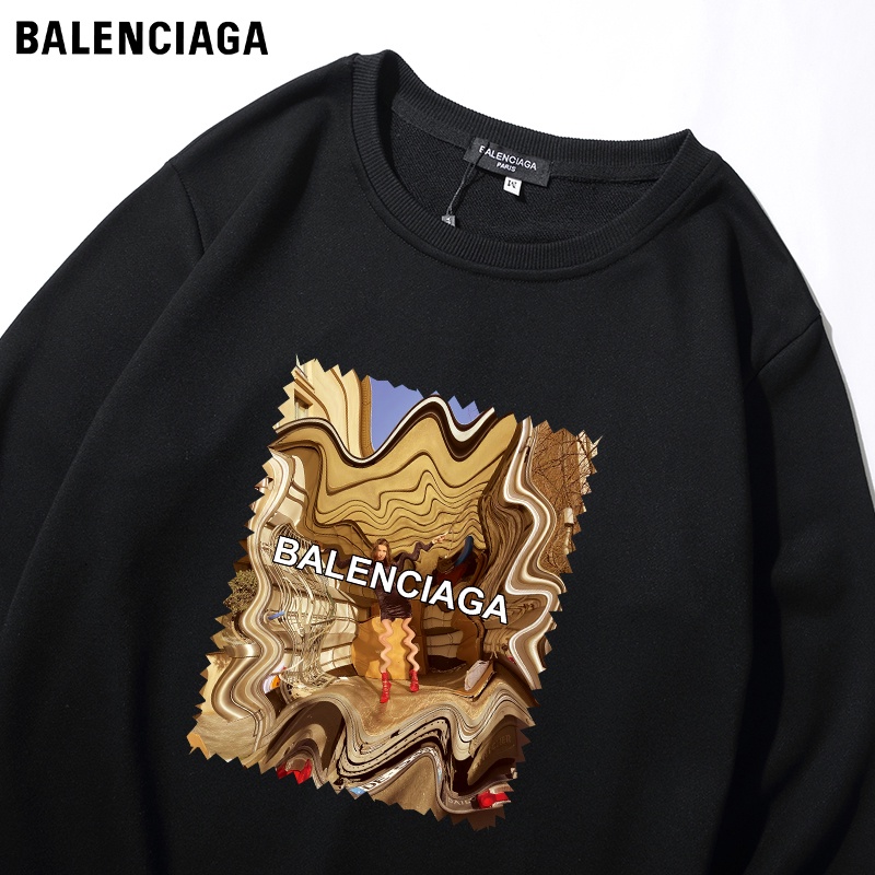 Balenciaga Áo Sweater Thể Thao Vải Cotton Cổ Tròn Kiểu Cổ Điển Thời Trang Cho Các Cặp Đôi 5902 #