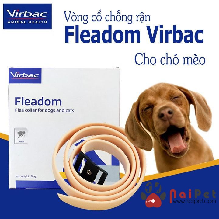 Vòng Cổ Chống Rận Ngăn Ngừa Và Diệt Ve Rận Bọ Chét Cho Chó Mèo Fleadom Virbac