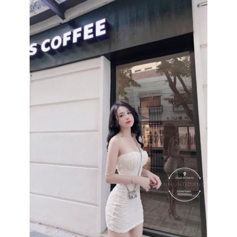 BIGSIZE ĐẦM BODY XỐP DÂY BÚN CÓ MÚT