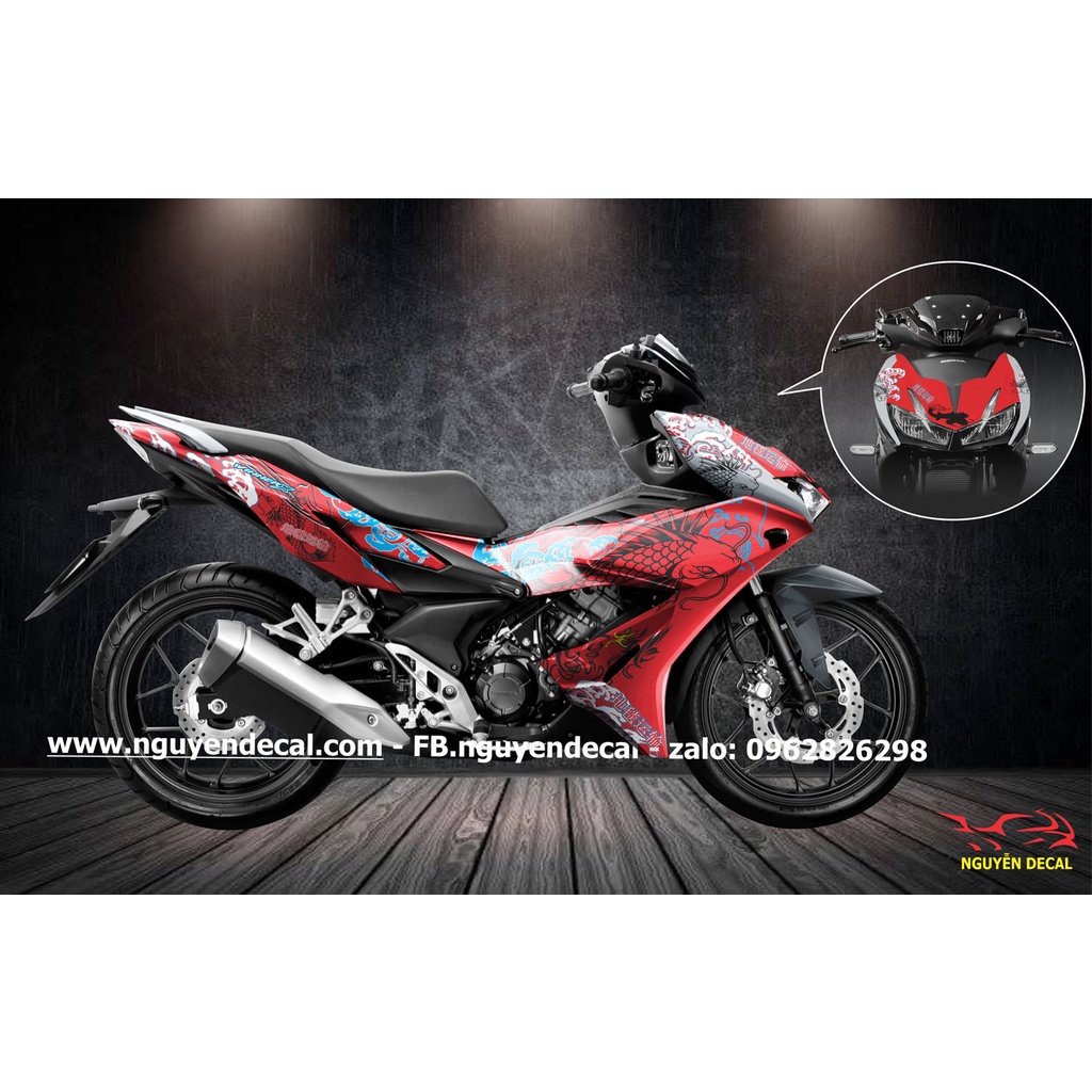 Tem trum xe winner x cá chép đỏ đen