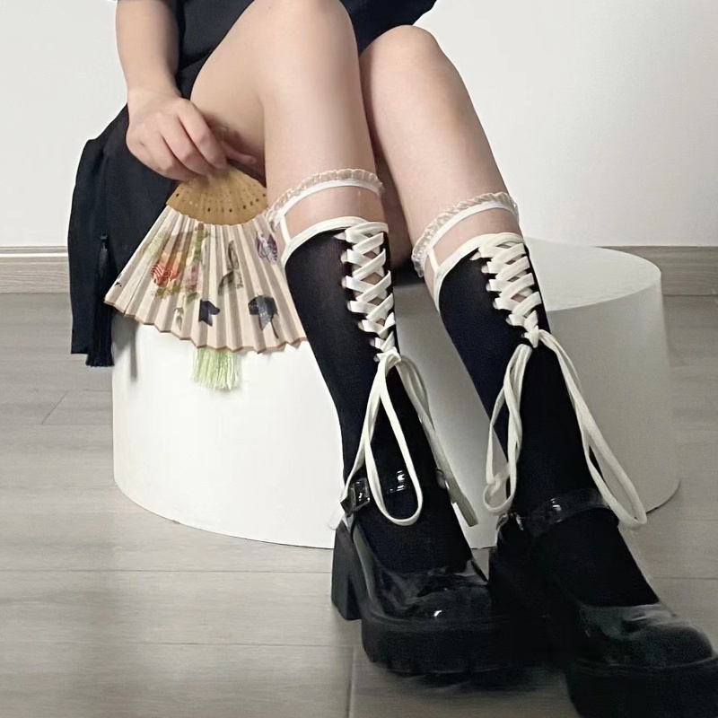 Youyo Vớ Ống Lửng Khoét Rỗng Dây Chéo Gợi Cảm Cho Nữ