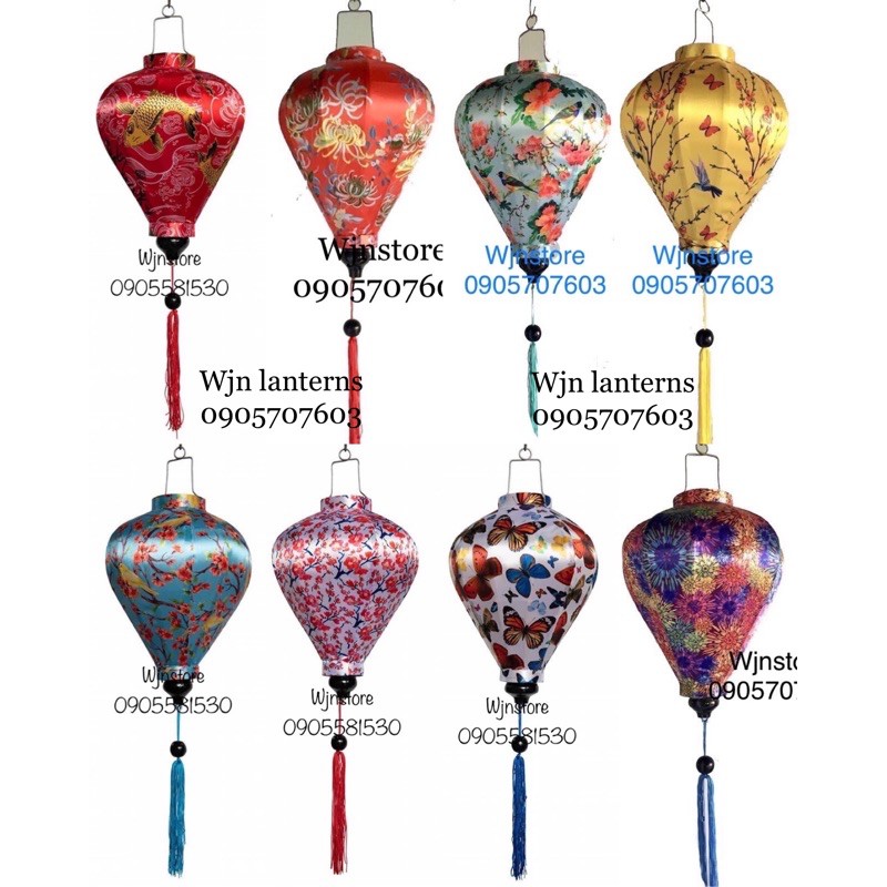 Đèn lồng hội an vải phi 3D vietnames lanterns   chuyên treo ngoài trời trung thu tết chùa miếu