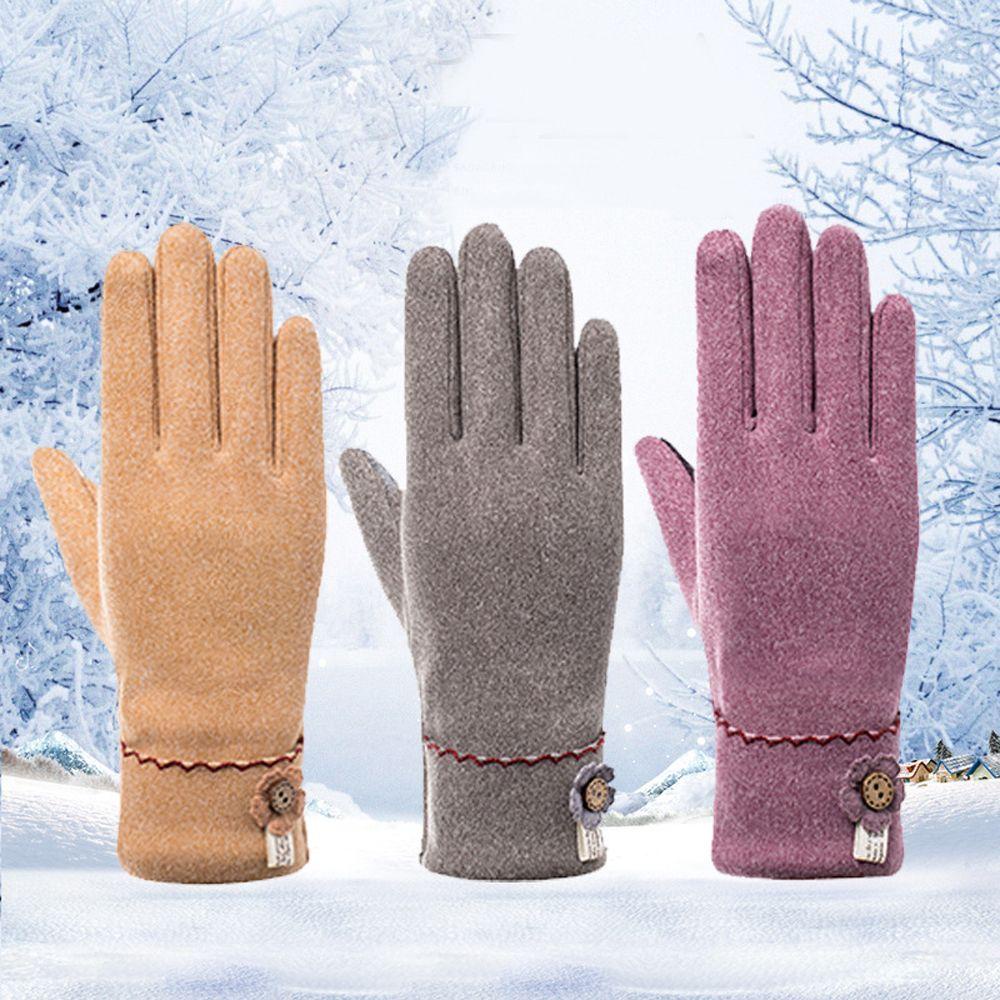 MXGOODS Đôi Găng Tay Nhung Ấm Áp Xinh Xắn Cho Nữ