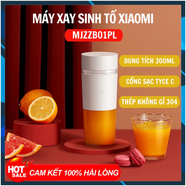 Máy xay Sinh Tố Cầm Tay Xiaomi Tích Điện, Máy xay Di Động Sạc Pin Mijia MJZZB01PL Màu Trắng