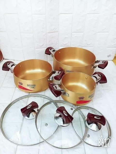 Bộ nồi sunhou mạ vàng