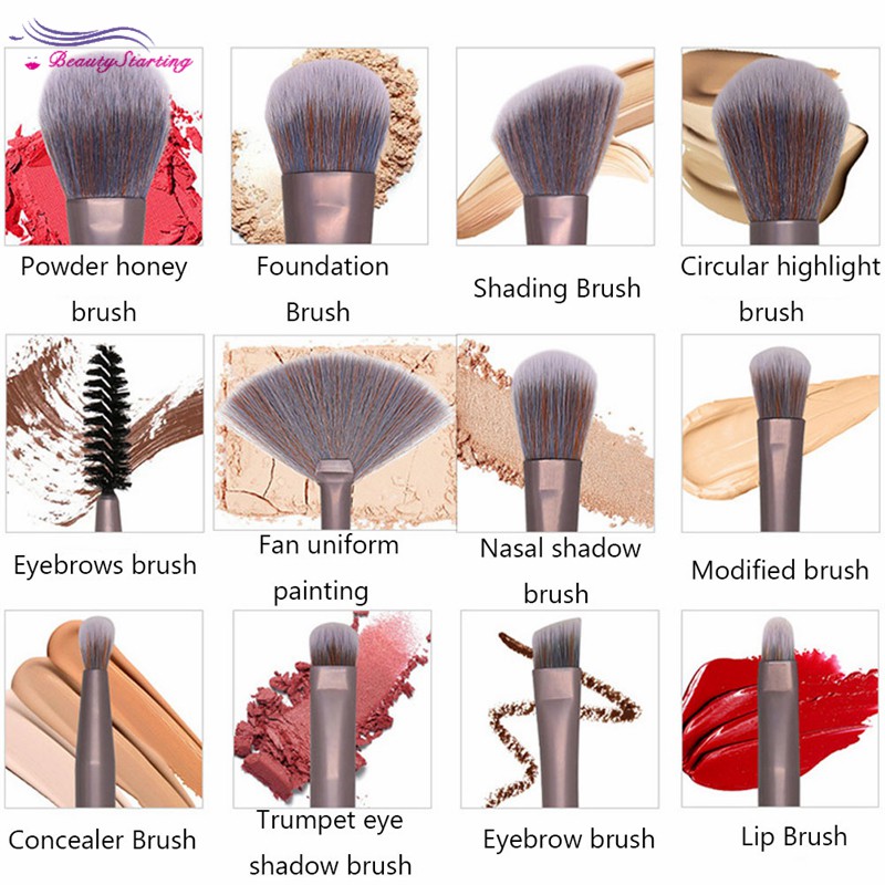 (hàng Mới Về) Bộ 12 Cọ Trang Điểm Seprofe Màu Nâu Dùng Đánh Phấn Mắt / Má Hồng / Phấn Phủ | BigBuy360 - bigbuy360.vn