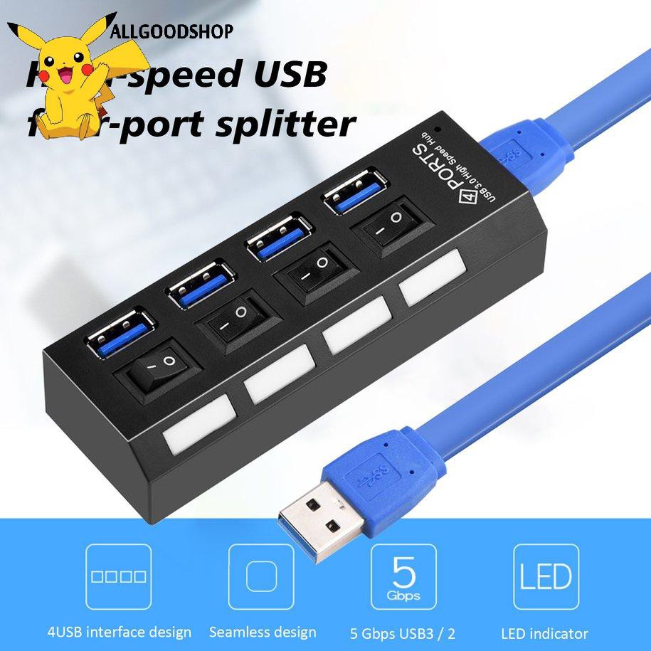 HUB Ổ ĐIỆN 4 PORT CÓ CÔNG TẮC USB 3.0 Hub 5Gbps High Speed  with on/off switch